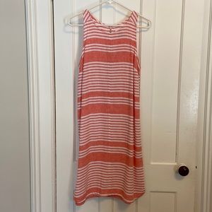 Old Navy orange and white striped sundress/beach coverup